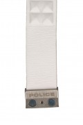 POLICE kožený bílý pásek s vystouplým vzorováním