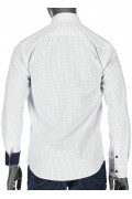 REPABLO bílá košile s jemným modrým vzorem