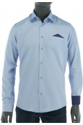 REPABLO pastelově modrá košile s falešnou náprsní kapsou