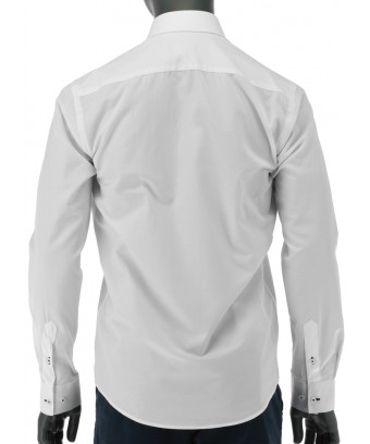 REPABLO bílá košile s dekorativním modrým pruhem
