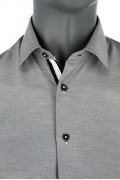 REPABLO šedá slim košile s výrazným černým prošíváním