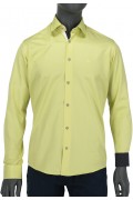 REPABLO žluto-zelená slim košile