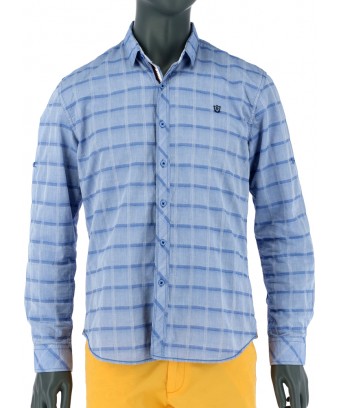 REPABLO modrá károvaná košile