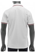 REPABLO bílé polo triko s červenými linkami na rukávech