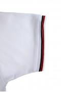 REPABLO bílé polo triko s červenými linkami na rukávech