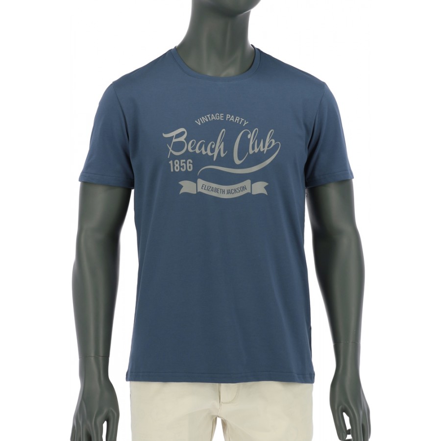 REPABLO modré triko s nápisem Vintage party Baech Club