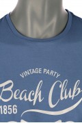 REPABLO modré triko s nápisem Vintage party Baech Club