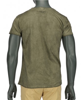 REPABLO khaki zelené triko s logem vepředu