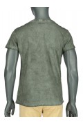 REPABLO zelené khaki triko s logem vepředu