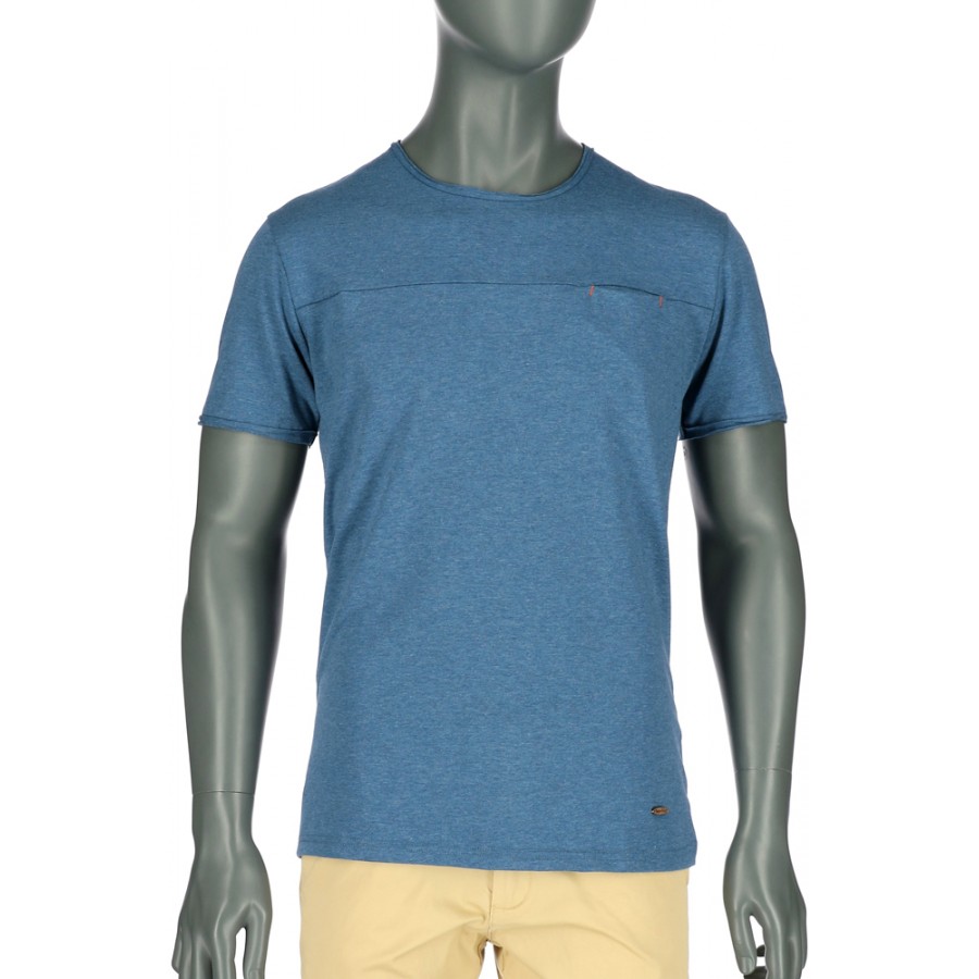 REPABLO modré žíhané triko s kapsičkou