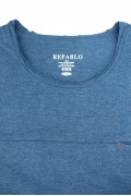REPABLO modré žíhané triko s kapsičkou