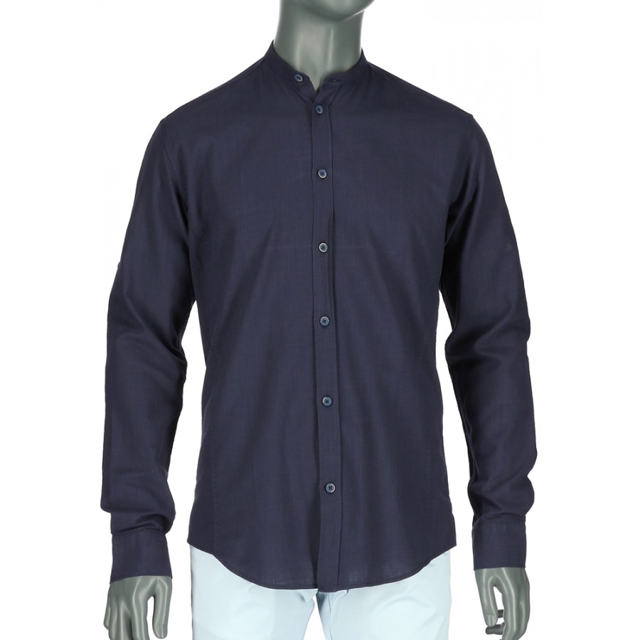 REPABLO tmavě modrá košile s nižším límečkem